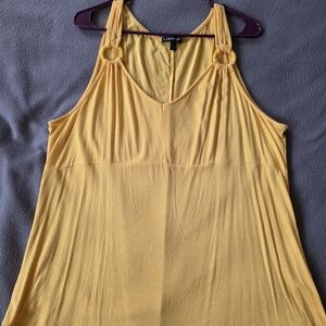 Lane Bryant Sunny Yellow Ring-Shoulder V-Neck Tank